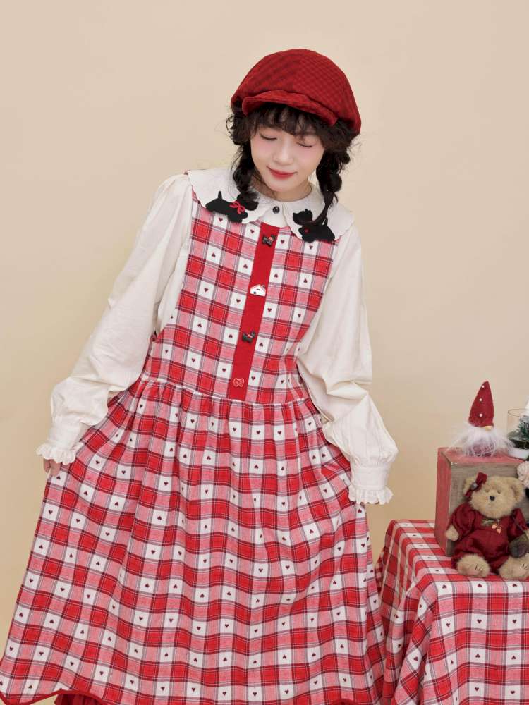 Puppy Bow Embroidery Lace Shirt【s0000015099】