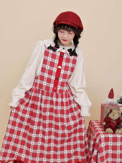 Puppy Bow Embroidery Lace Shirt【s0000015099】