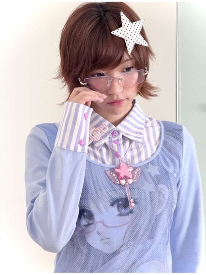 Dreamcore Star Wings Magic Wand Necklace【s0000014700】