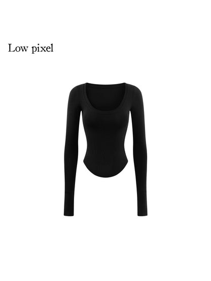 Black Lyocell Pinched Waist Top【s0000015602】