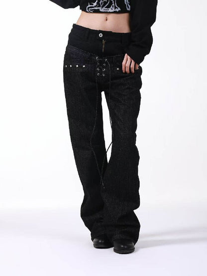 Stacked Raw Denim Zipper Jeans【s0000018188】