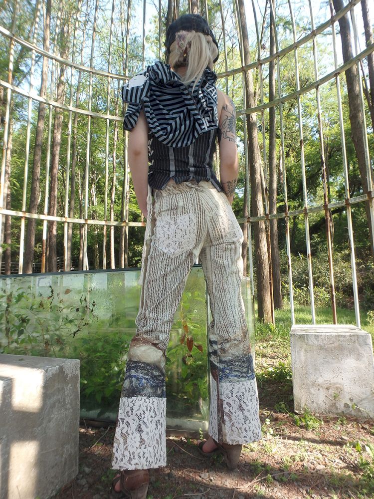 Spider Web Aged Splicing Micro Pants【s0000012469】