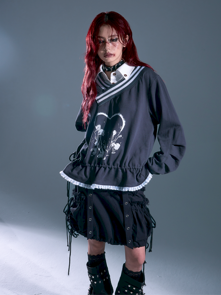 Drawstring Oversized Hoodie Top【s0000013912】