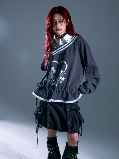 Drawstring Oversized Hoodie Top【s0000013912】