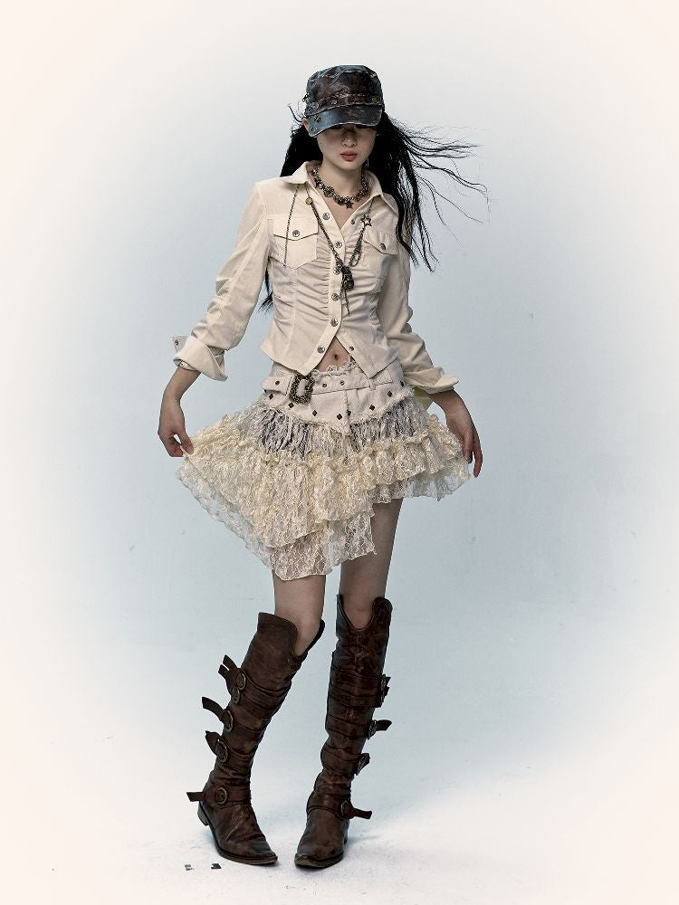 Lace Mesh Half Skirt【s0000011431】