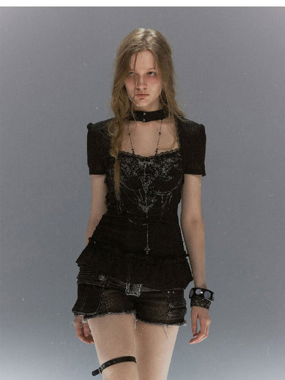 Sphenoid Witch Texture Lace Ruffled【s0000017037】