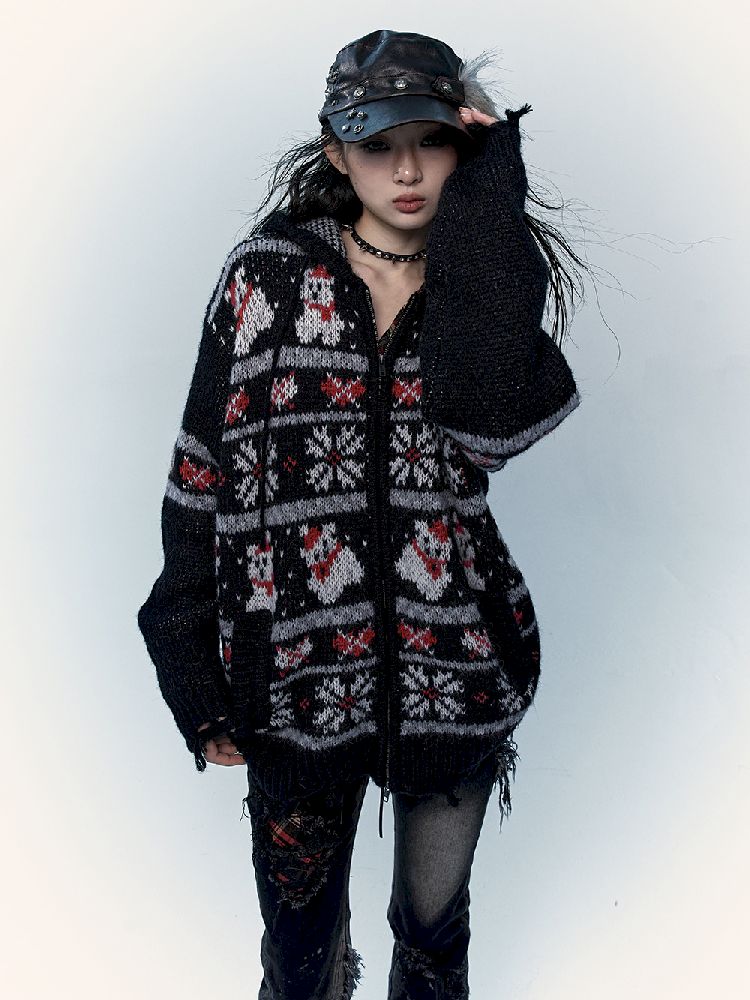 Mohair Wool Knit Cardigan Sweater【s0000011217】