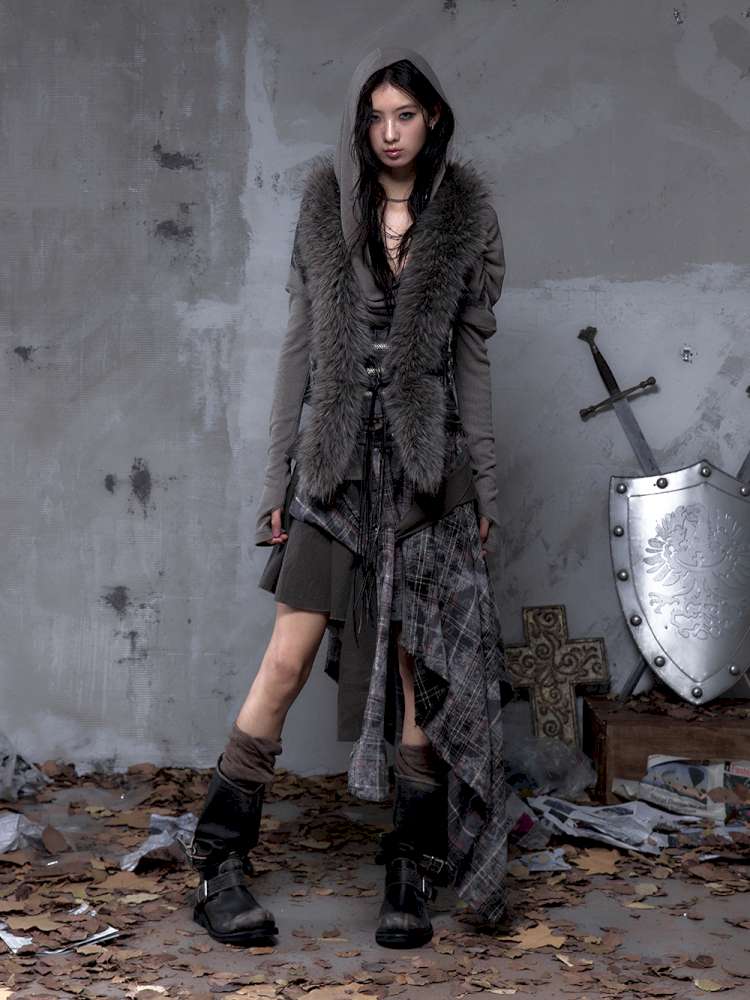 Tie-Front Shearling Vest【s0000014459】