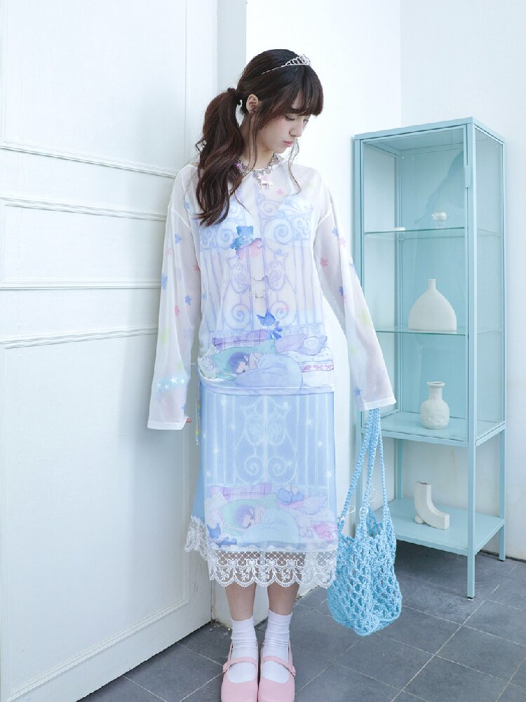 Artistic Lace Mesh Half Length Dress【s0000017479】