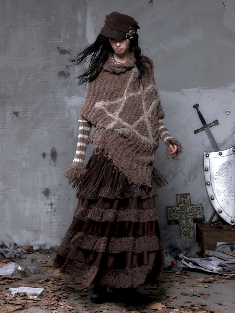 Lace Suede Fringe A-line Skirt【s0000014649】