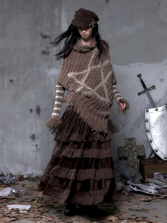 Lace Suede Fringe A-line Skirt【s0000014649】