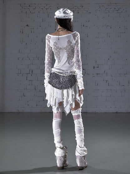Baroque Wings Embroidered Slim Shirt【s0000015939】