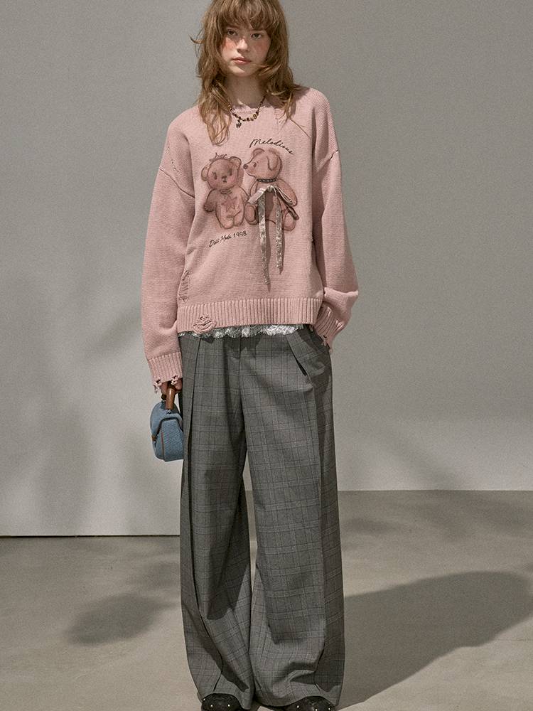 Oversized Long-Sleeve Knit Sweater【s0000014392】