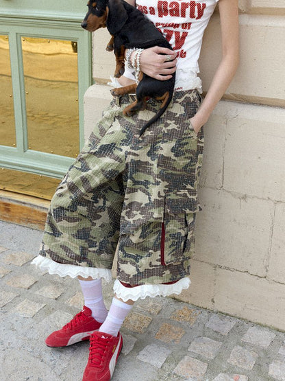 Detachable Lace Camouflage Shorts【s0000012955】