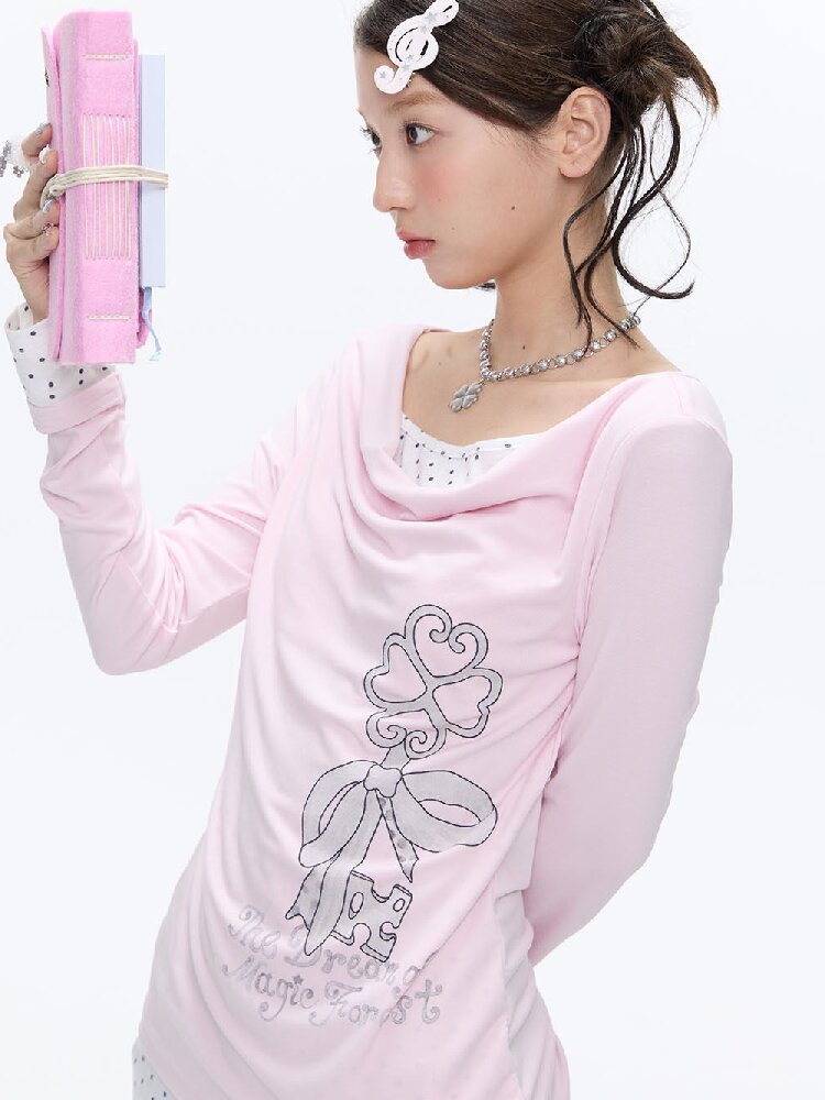 Soft Patchwork Collar Slim Top【s0000016385】