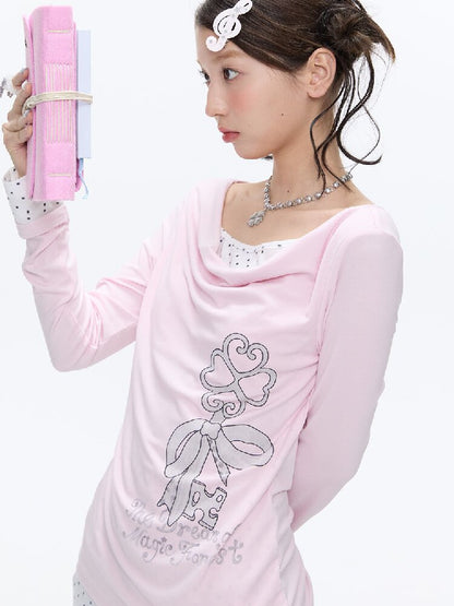 Soft Patchwork Collar Slim Top【s0000016385】