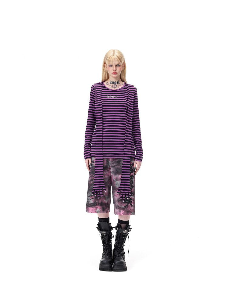 Studded Striped Sun Protection Top【s0000017720】