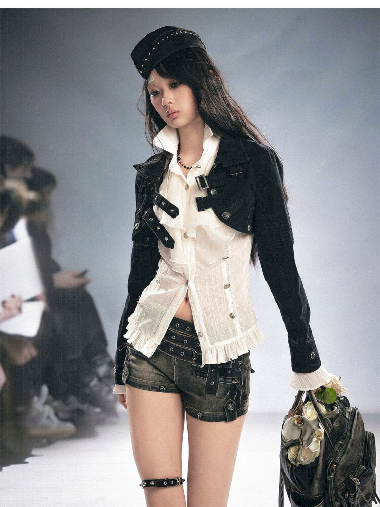 Washed Reconstructed Short Jacket【s0000015452】