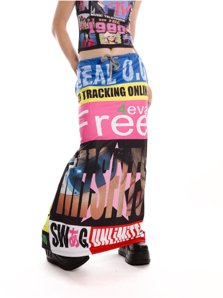 DeadEndKids Retro Print Long Skirt【s0000019126】