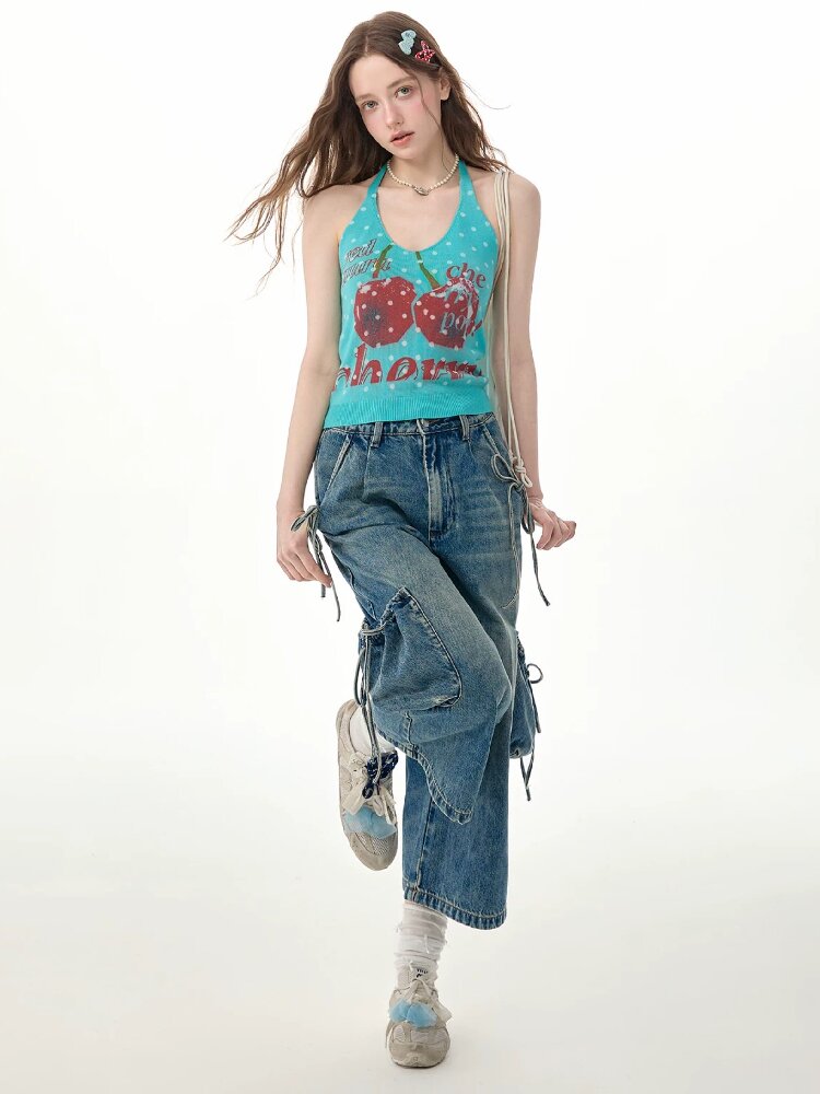 Vintage Strappy Pocket Workwear Jeans【s0000017311】