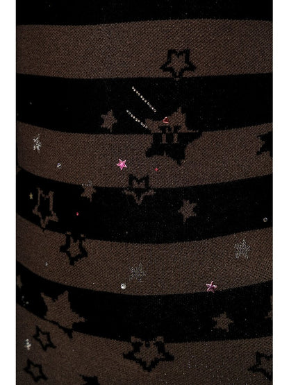 Irregular Star Stripe Diamond Top【s0000016117】