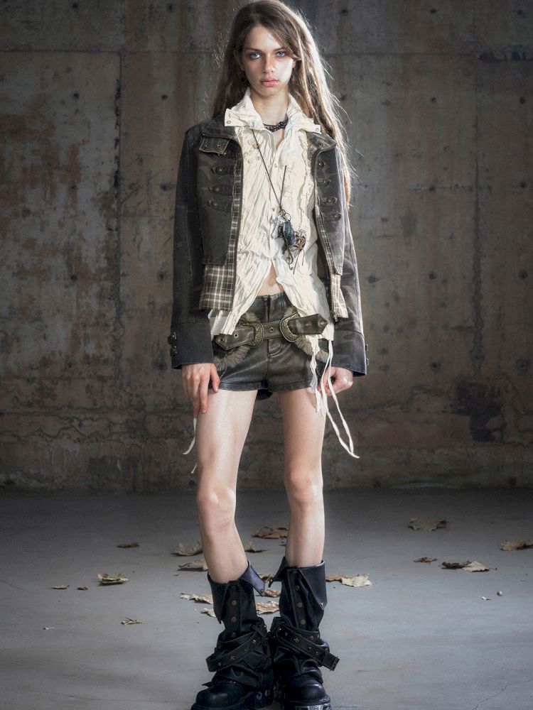 Standing collar zipper positive shoulder jacket【s0000013891】