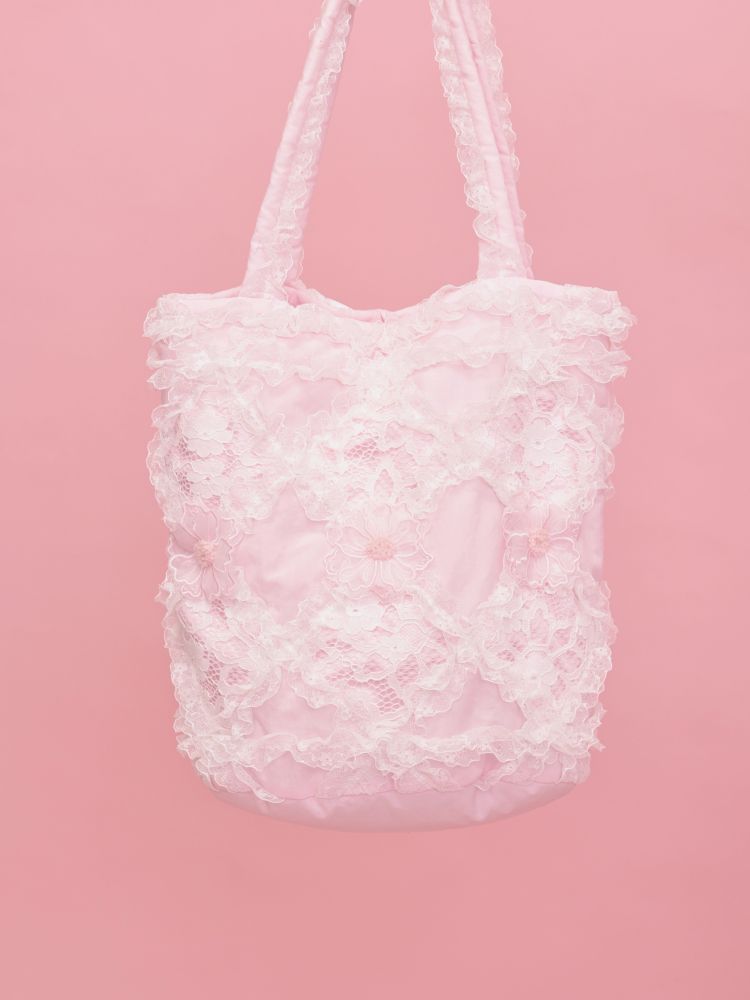 Embroidery sandwich cotton shoulder bag【s0000013499】