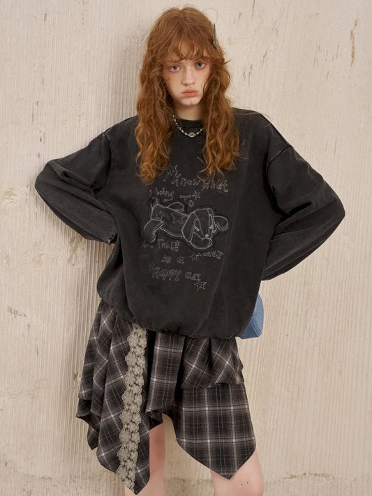 Oversized Long-Sleeve Pullover Sweatshirt【s0000014050】