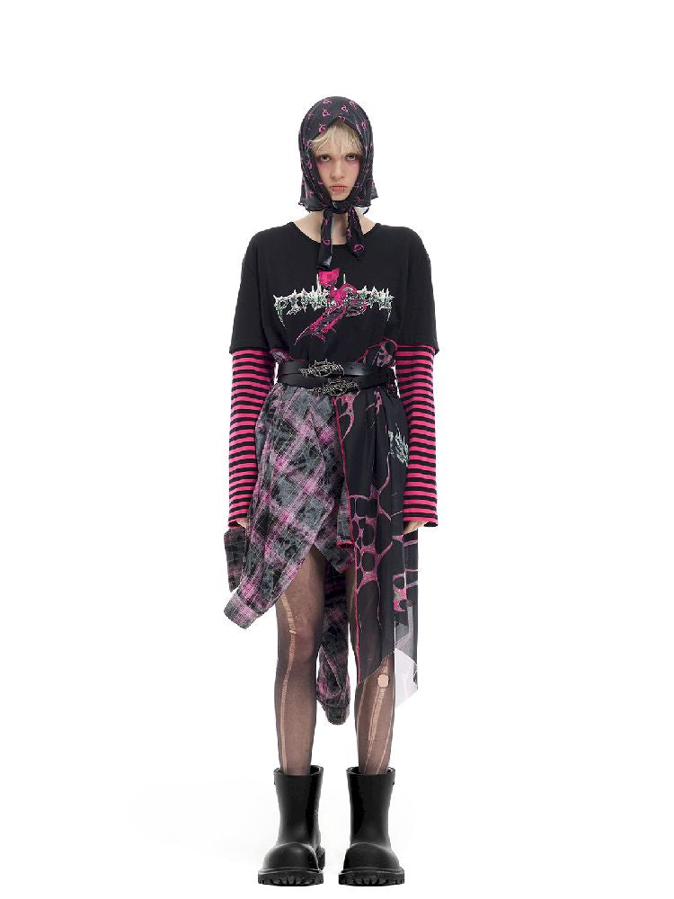 Patchwork Mesh Spice Dress【s0000012065】