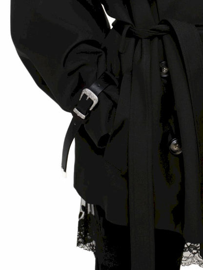 Double Breasted Large Lapel Mid-Length Trench Coat【s0000011577】