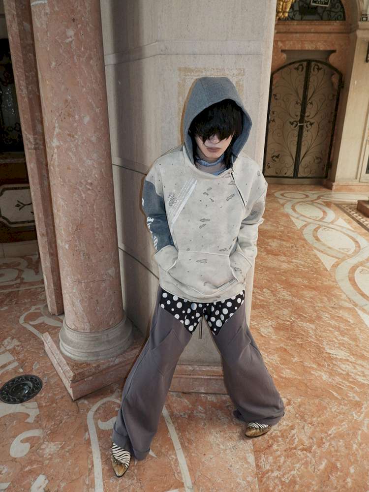 Polka Dot Paneled Wide Leg Pants【s0000015150】