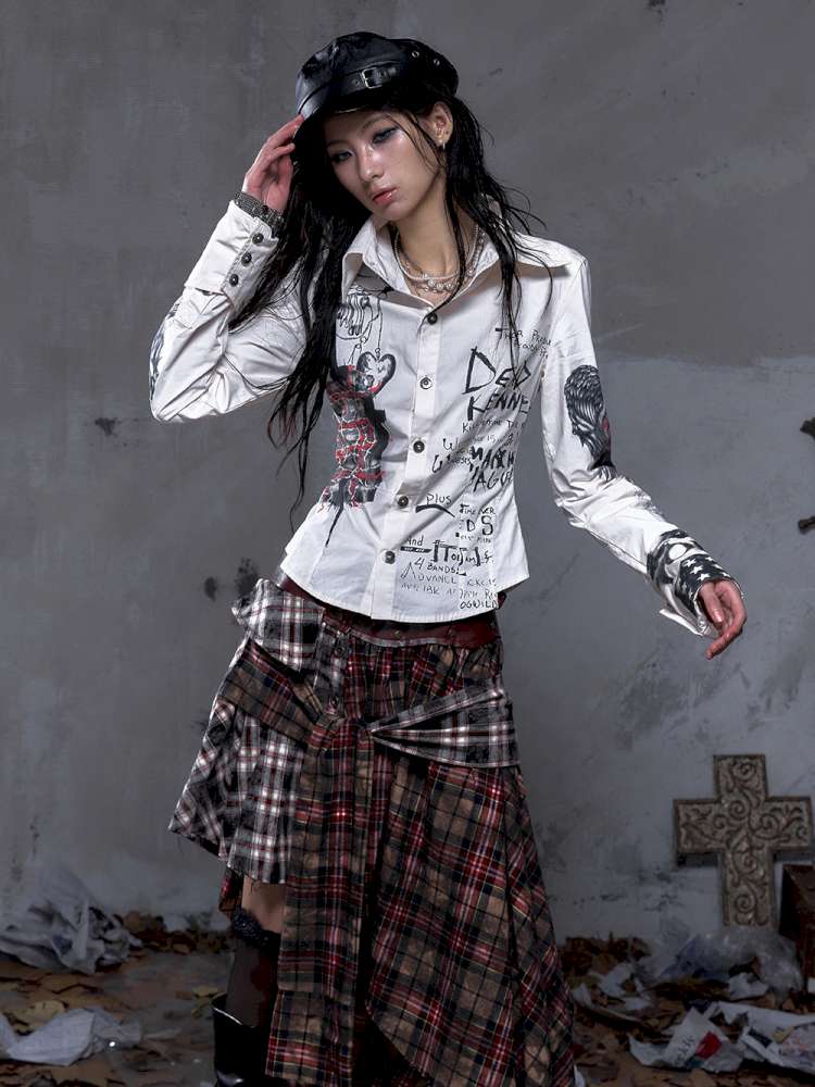 Slim-Fit Long-Sleeve Shirt Top【s0000014471】