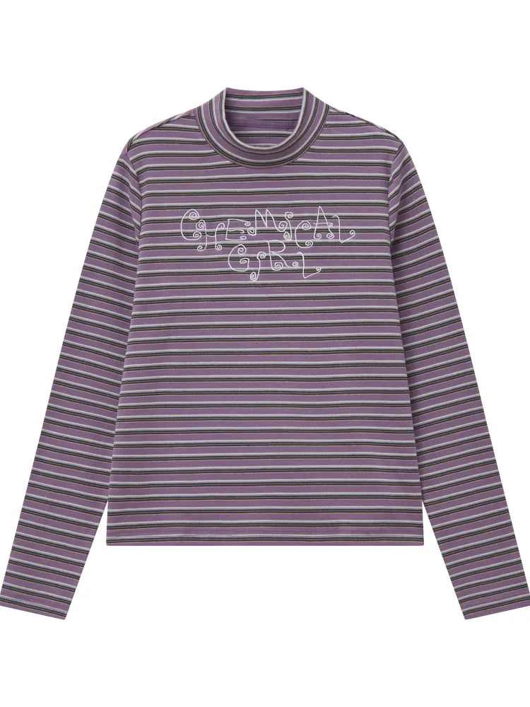Retro Striped Embroidered Long-Sleeve T-Shirt【s0000013997】