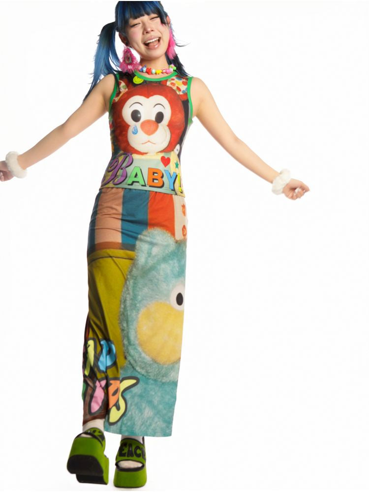 Y2K Stretch Casual Halter Long Skirt【s0000013521】