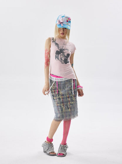 Loose Plaid Rhinestone Sports Pants【s0000017647】
