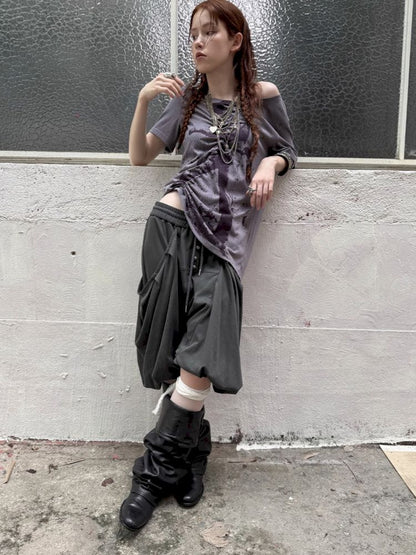 Drawstring Denim Girl Print T-Shirt【s0000012712】