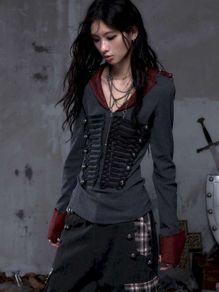 Vintage Punk Knight Slim Fit Shirt【s0000014652】