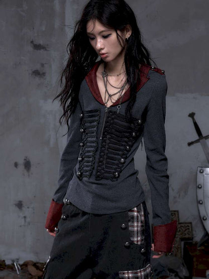 Vintage Punk Knight Slim Fit Shirt【s0000014652】