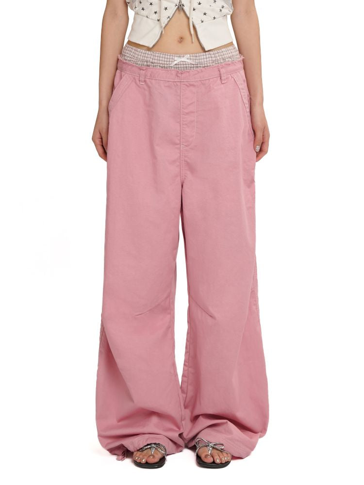 Relaxed fit adjustable cuffs casual pants【s0000012547】