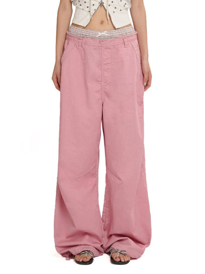 Relaxed fit adjustable cuffs casual pants【s0000012547】