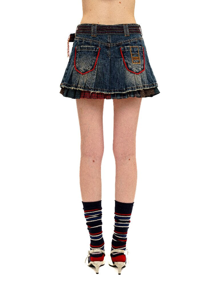 Vintage Denim Fringe Jacket Skirt【s0000016091】