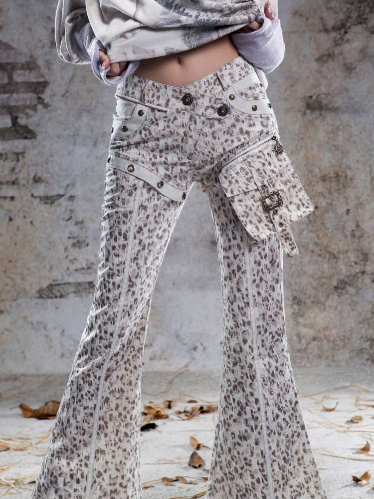 Straight-Leg Flared Low-Rise Pants【s0000014487】