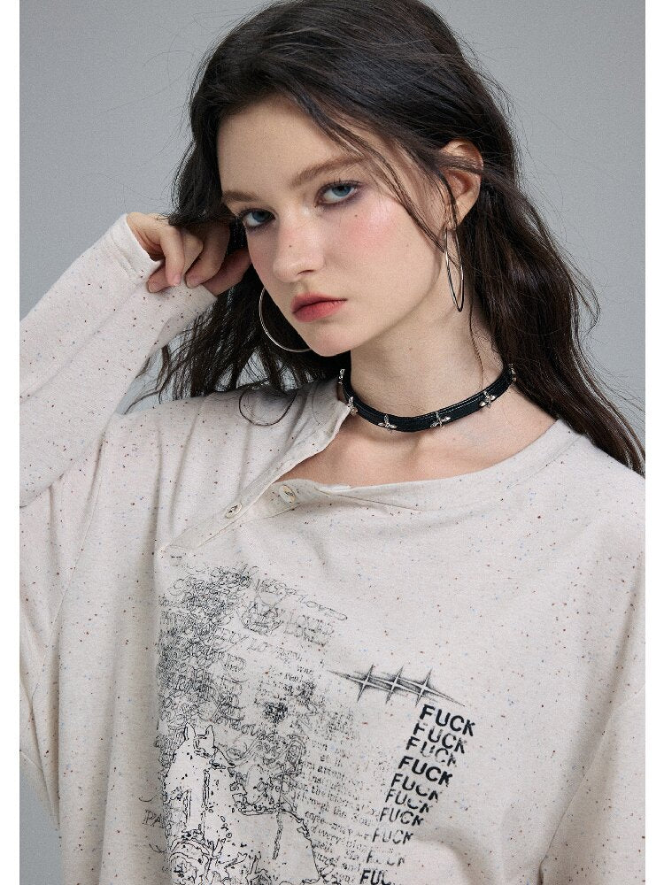 Slanted Shoulder Colored Knit Top【s0000016259】