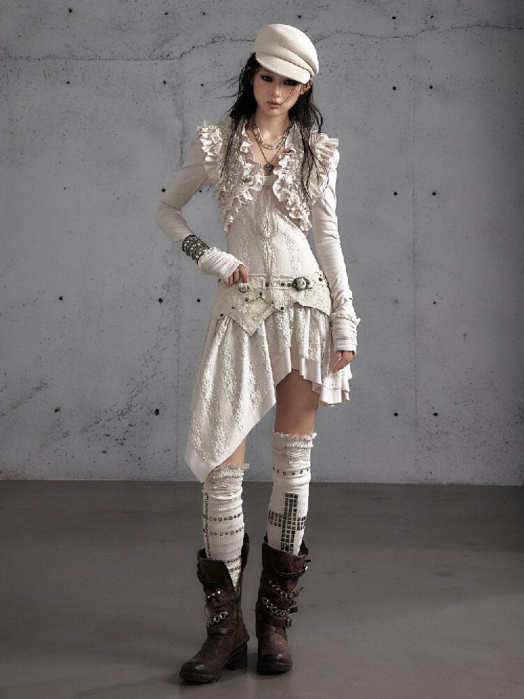 Lace Rhinestone Knit Leg Covers【s0000019164】