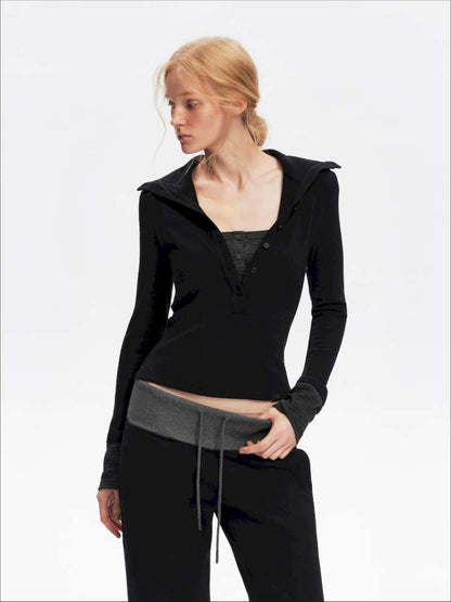 Comfortable Slim Henry Neck Knitted Top【s0000014878】