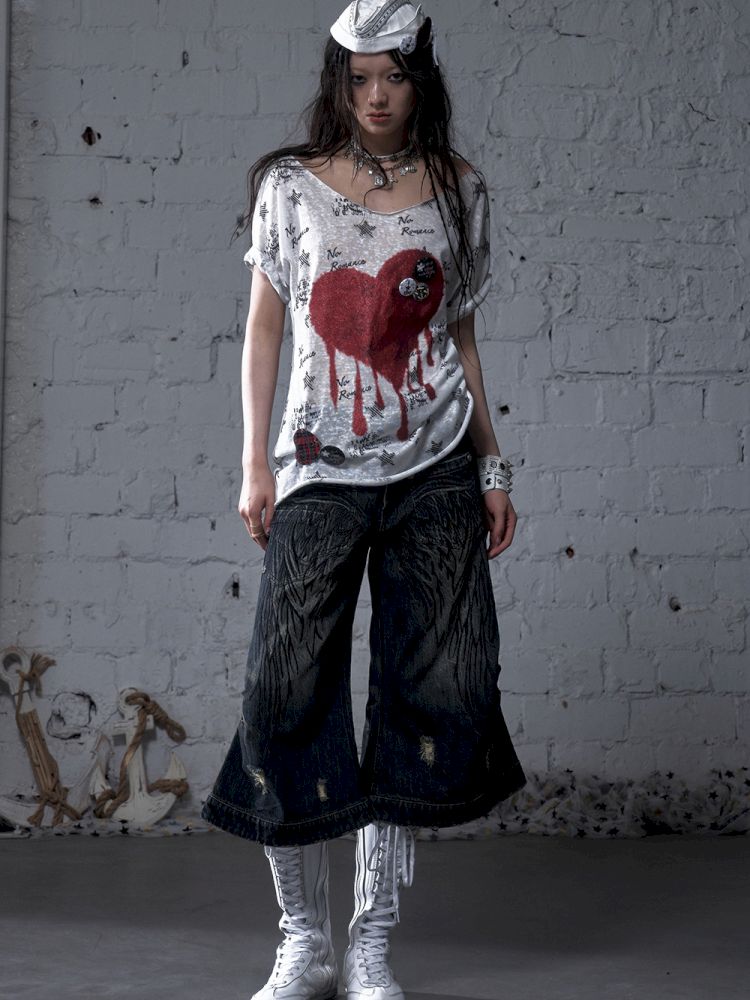 Large neckline loose-fitting T-shirt【s0000012799】