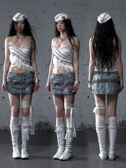 Irregular short strapless vest【s0000012783】