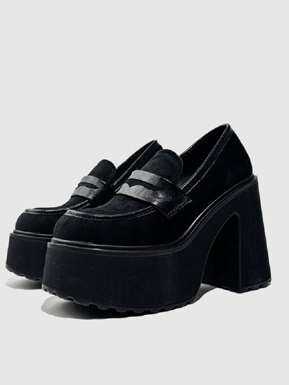 Matte Leather High Heel Loafers【s0000015716】