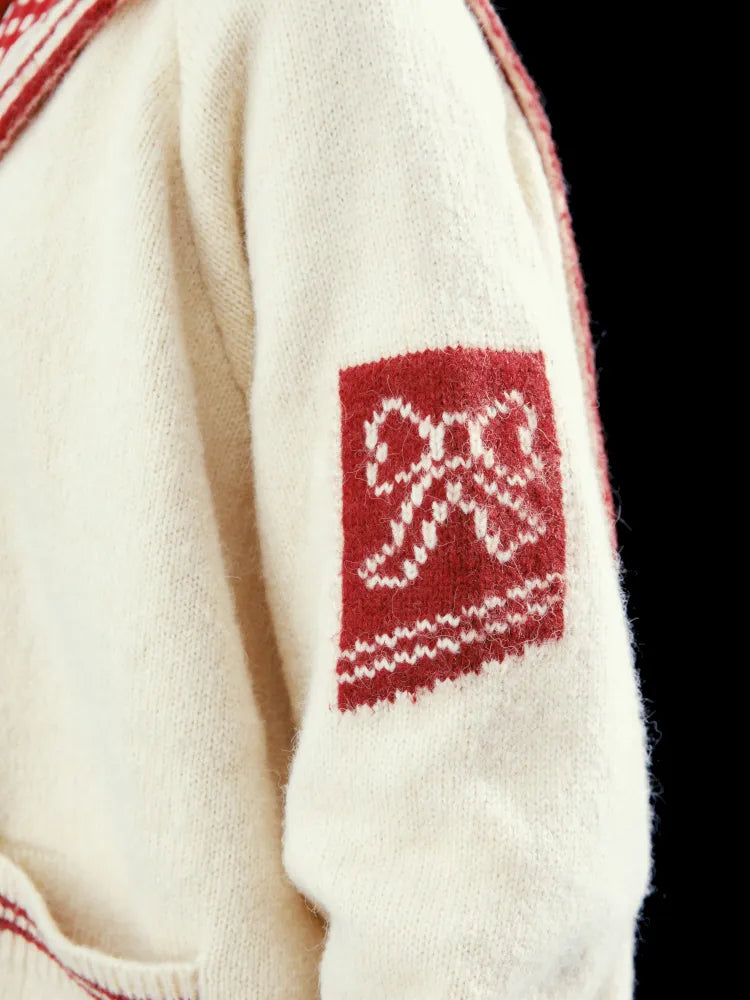 Contrasting Navy Collar Knit Cardigan【s0000014155】