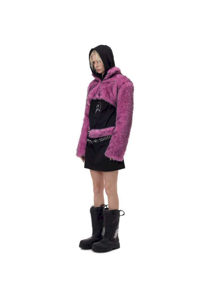 Gradient Fur Short Turtleneck Jacket【s0000015116】